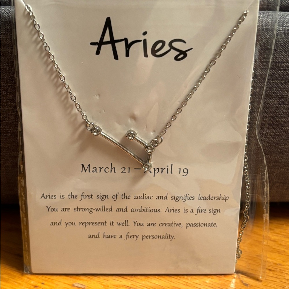 Silver Aries Zodiac Necklace